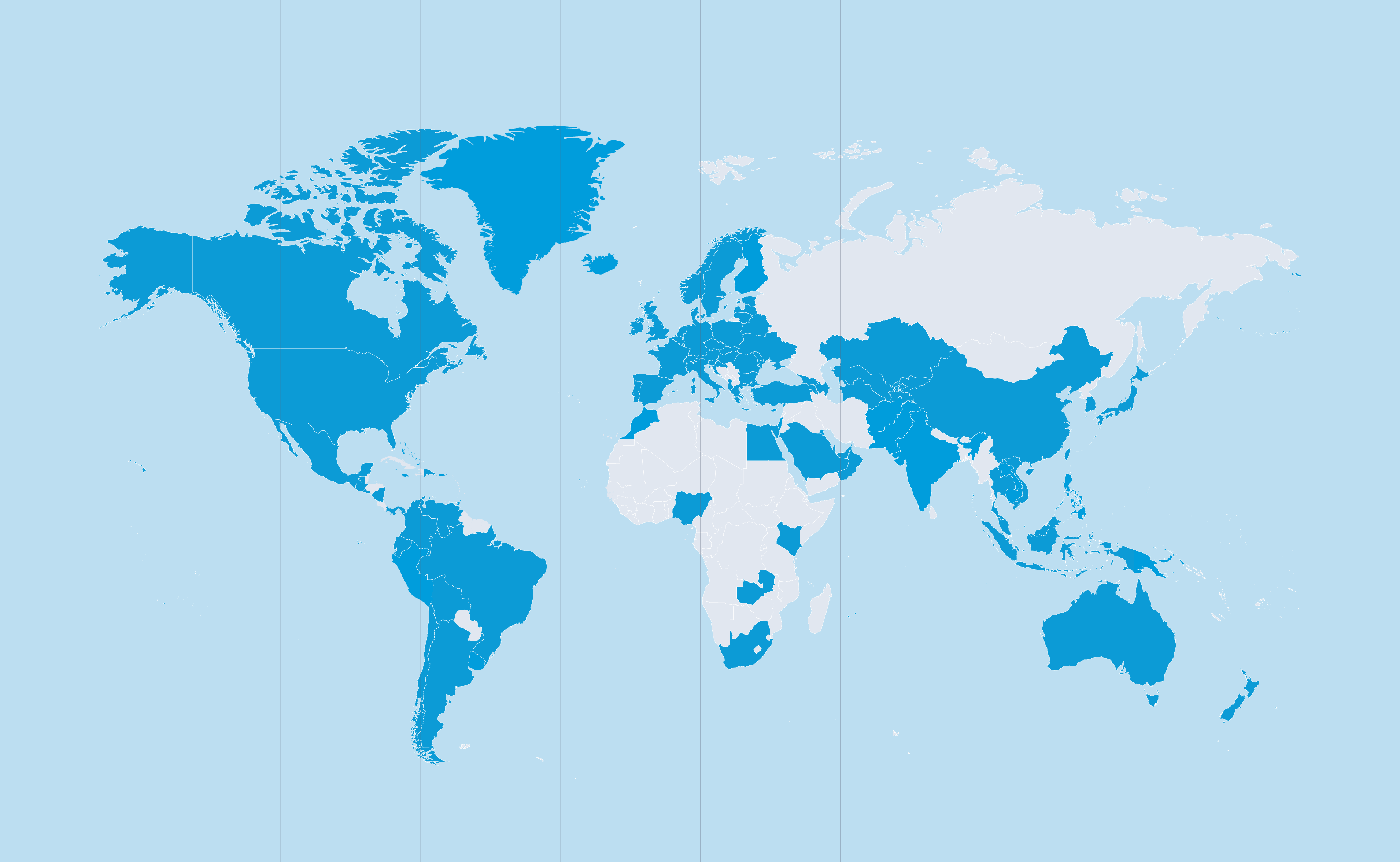 A map of the world.